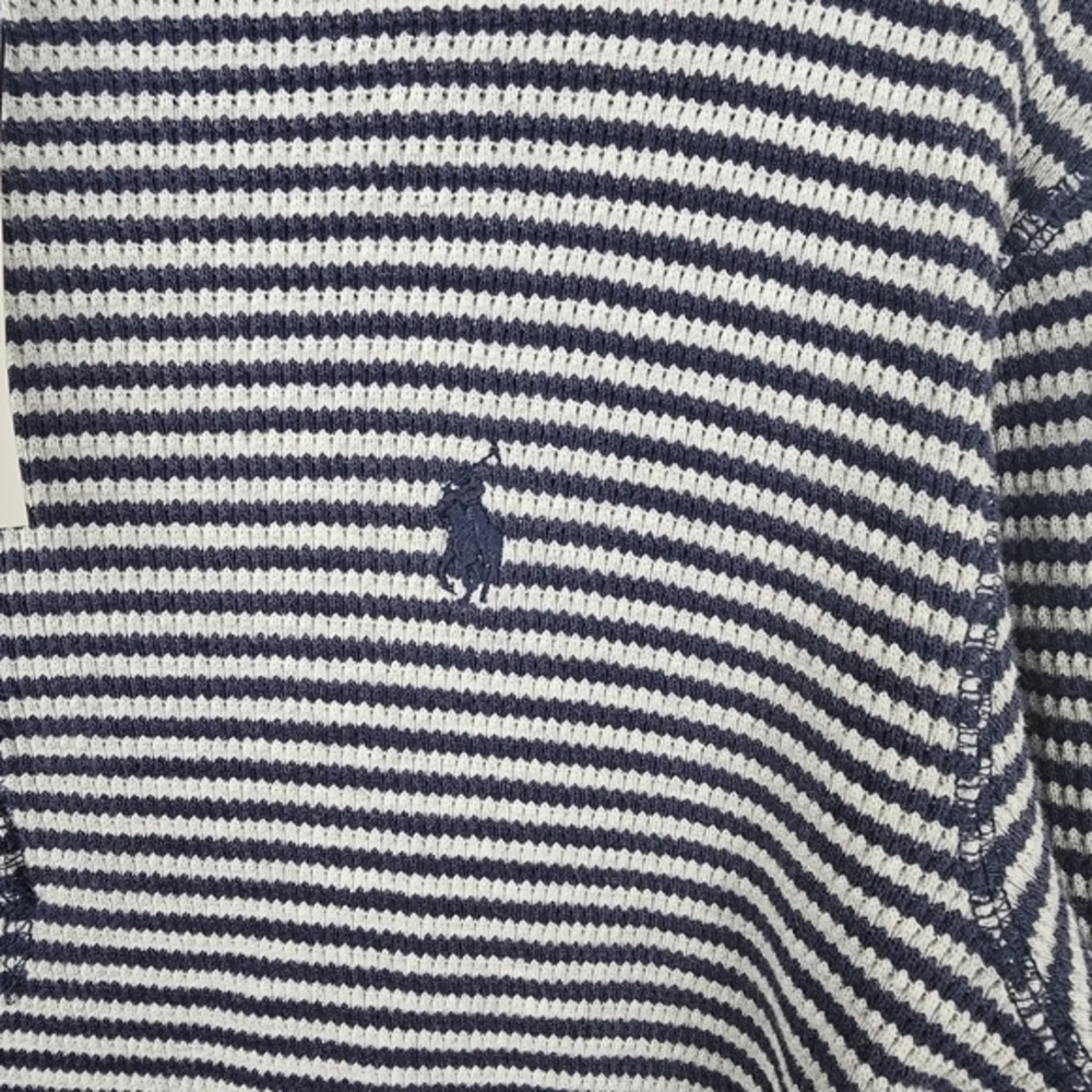 Polo Ralph Lauren S Stripe Thermal Henley Long Sleeve Waffle Knit Pony Shirt NWT